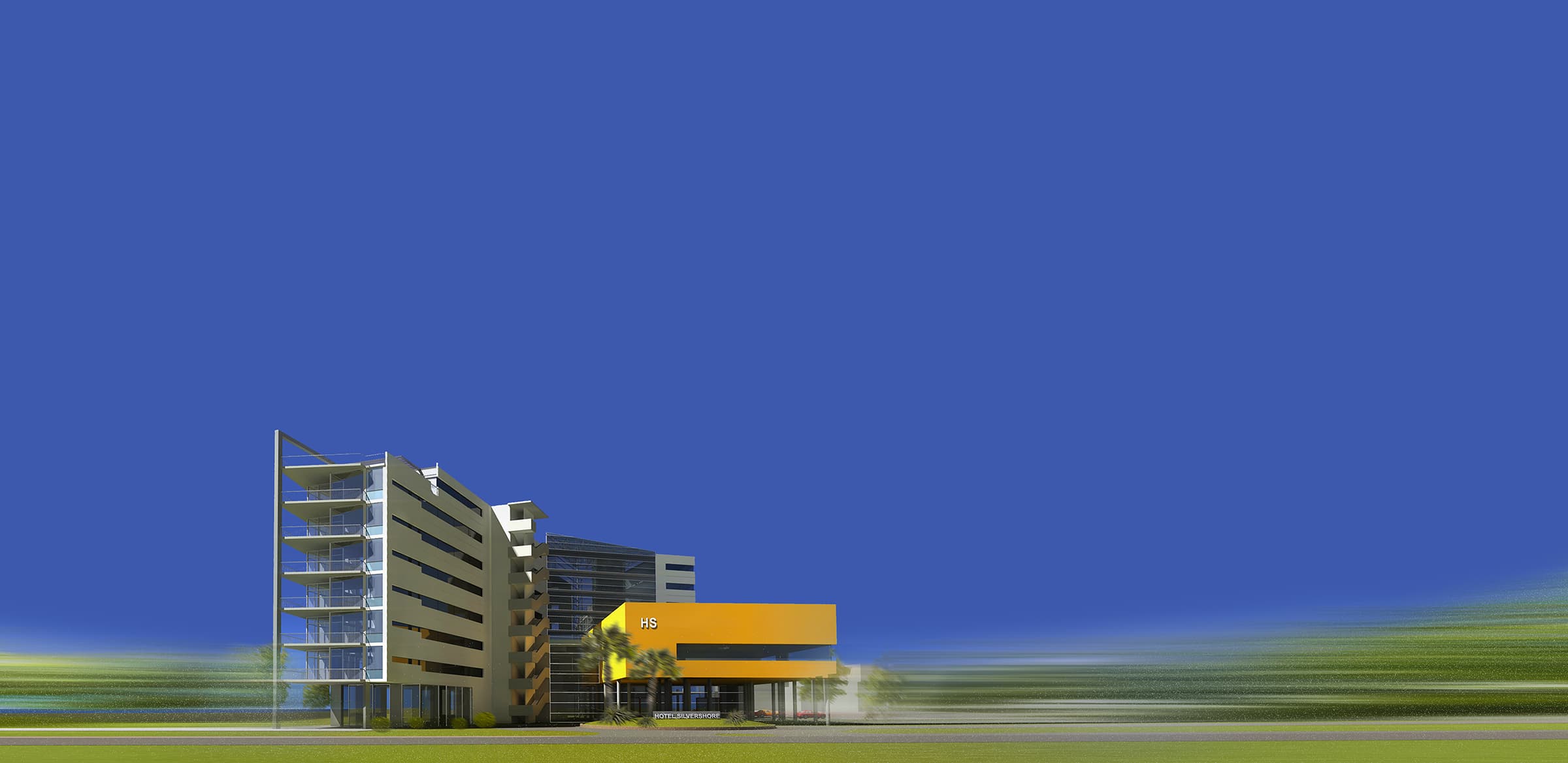 Modern irodaépület látványterve – Tervezés és projektfejlesztés